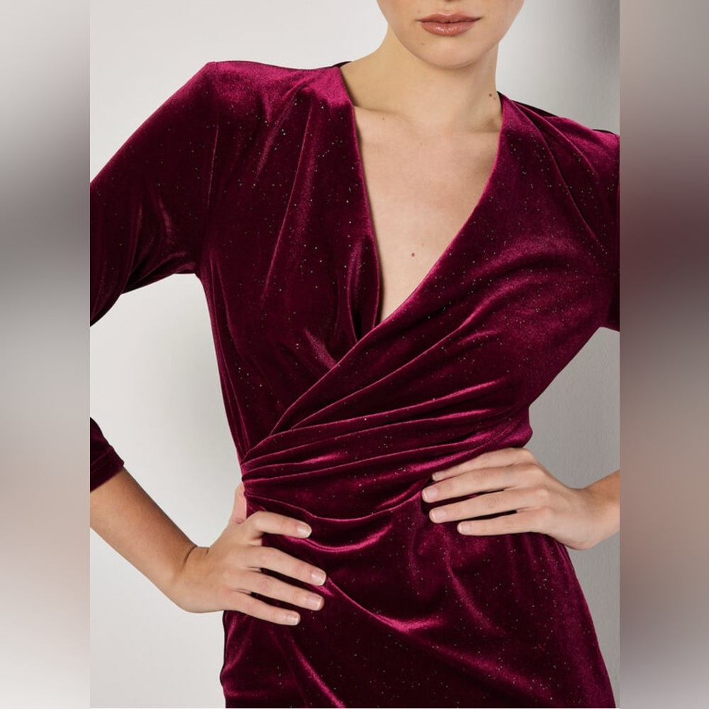 NWOT Apricot burgundy sparkle Dress - Picture 4 of 8